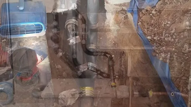 Exposed copper water line in yard trench, captured on a sewer line job near Chino Valley, AZ.