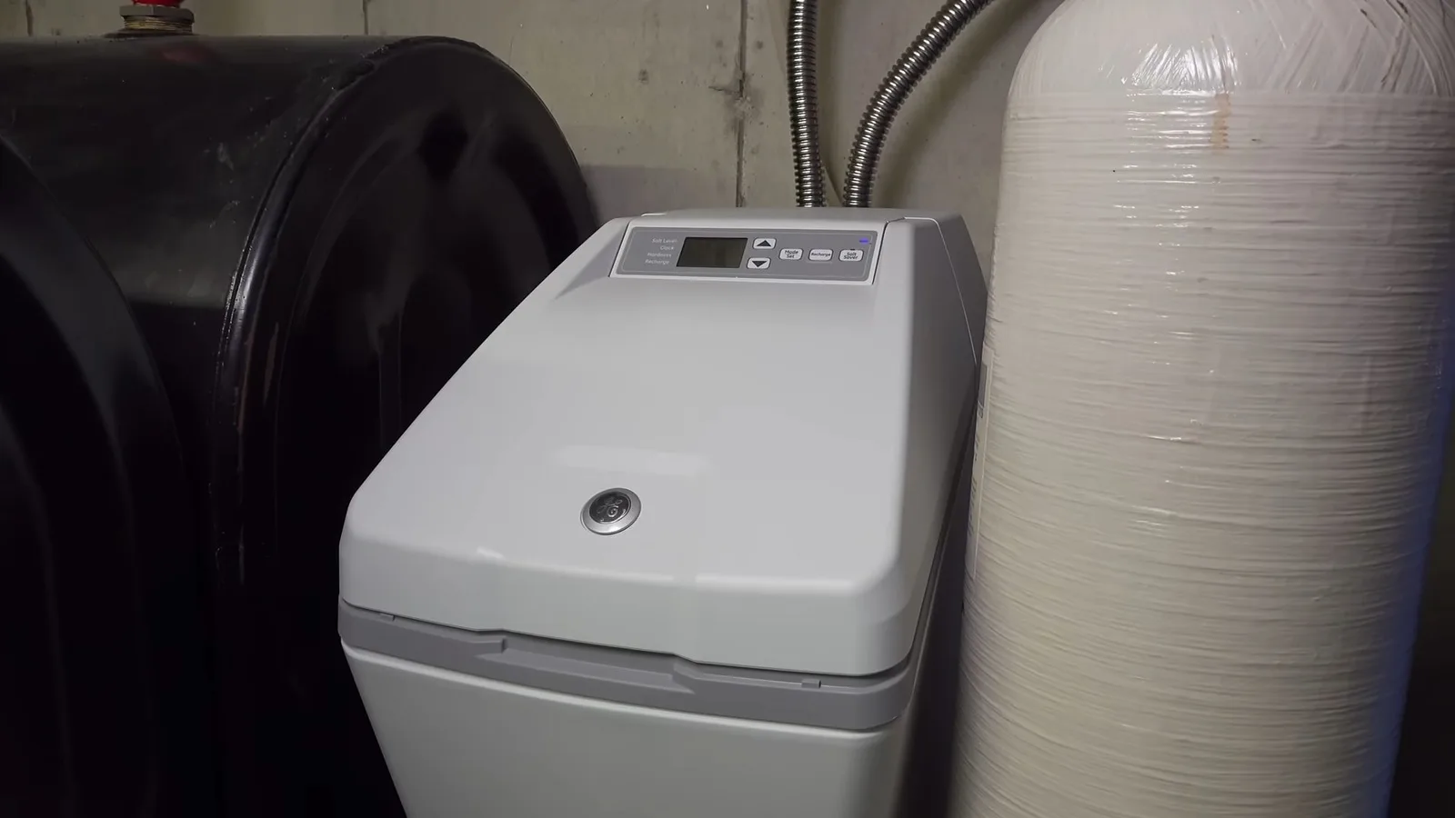 Open water softener brine tank, captured on a water softener job near Chino Valley, AZ.
