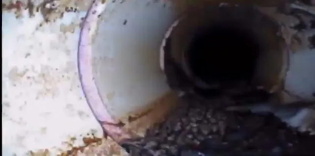 Sewer camera view of joint inside pipe, captured on a sewer camera inspection job near Chino Valley, AZ.