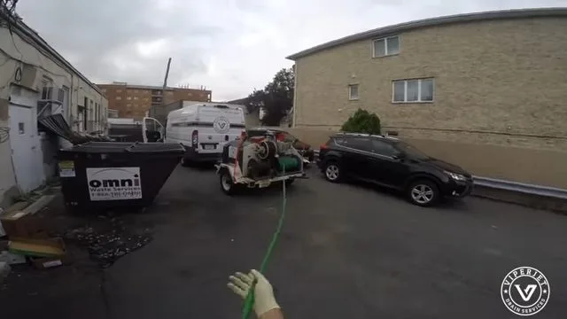 Sewer cleanout water flow after hydro jetting, during a sewer line call in Chino Valley, AZ.