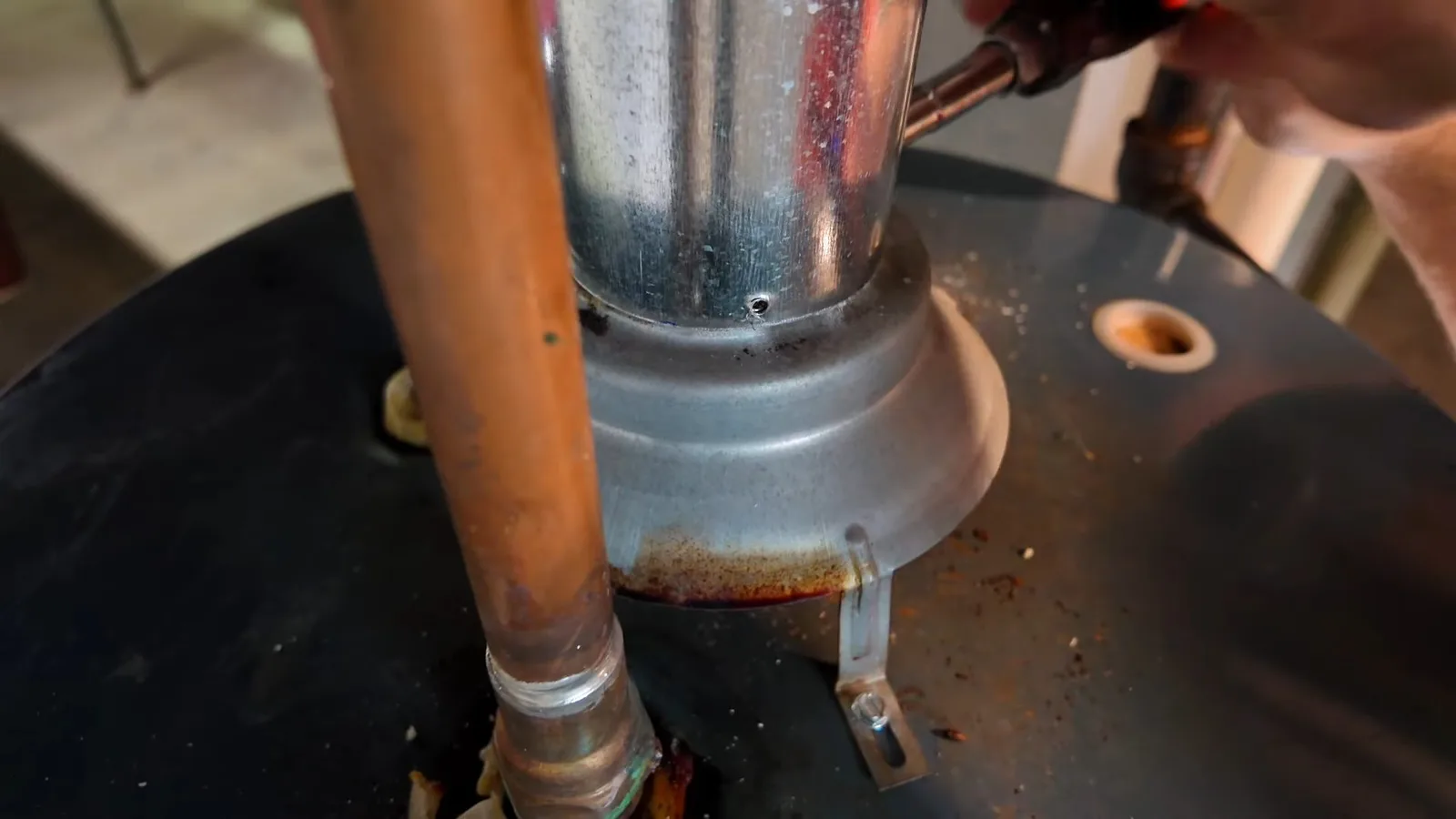Water heater vent pipe during installation, during a water heater call in Chino Valley, AZ.