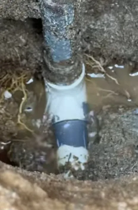 Water leak beneath concrete slab, during a slab leak call in Chino Valley, AZ.
